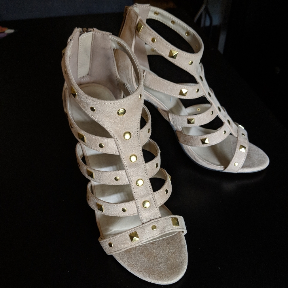 Nude Caged Heels